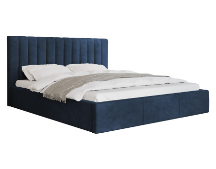 Lit coffre 160x200 cm sommier inclus en velours Rosario