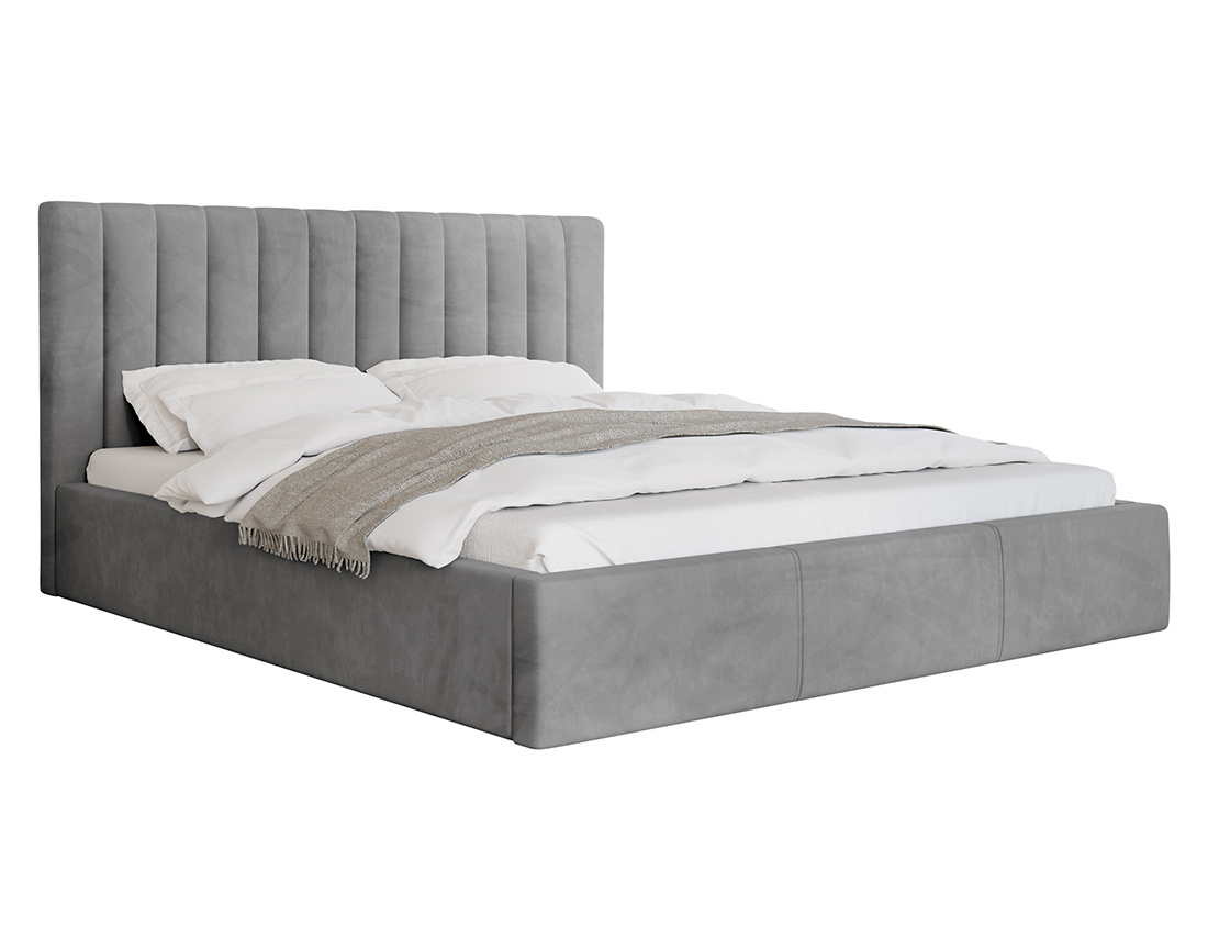 Lit coffre 160x200 cm sommier inclus en velours Rosario