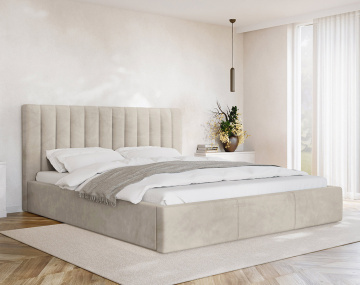 Lit coffre 180x200 cm sommier inclus en velours Rosario
