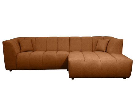 Canapé d'angle droit 4 places avec accoudoir en tissu texturé Curtis