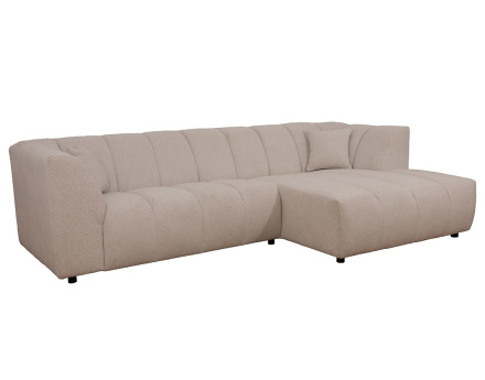 Canapé d'angle droit 4 places avec accoudoir en tissu texturé Curtis