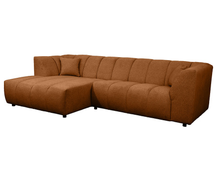 Canapé d'angle gauche 4 places avec accoudoir en tissu texturé Curtis