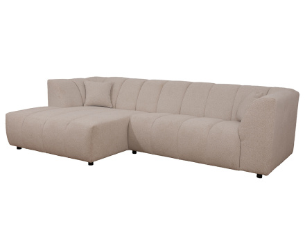 Canapé d'angle gauche 4 places avec accoudoir en tissu texturé Curtis