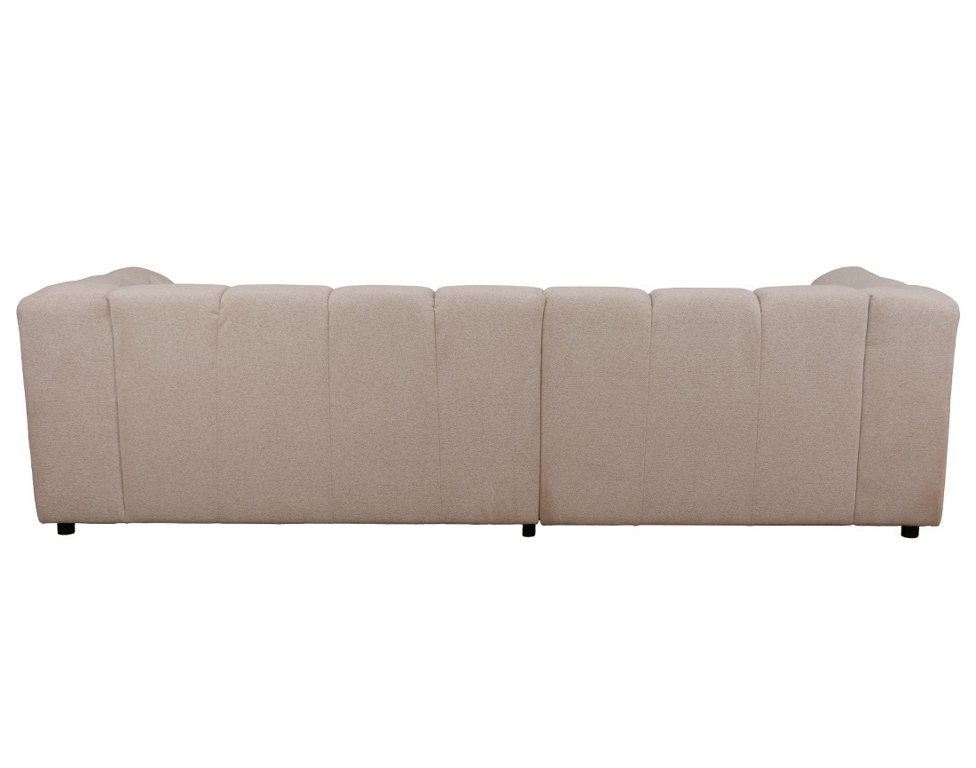 Canapé d'angle gauche 4 places avec accoudoir en tissu texturé Curtis