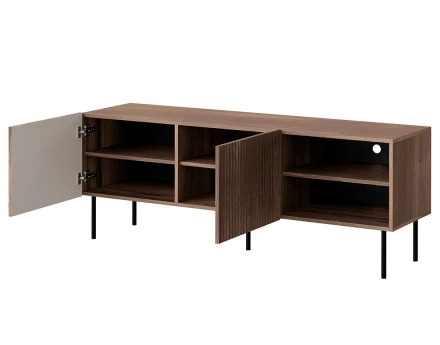 Meuble TV bois 2 portes et 2 niches 150 cm Franco