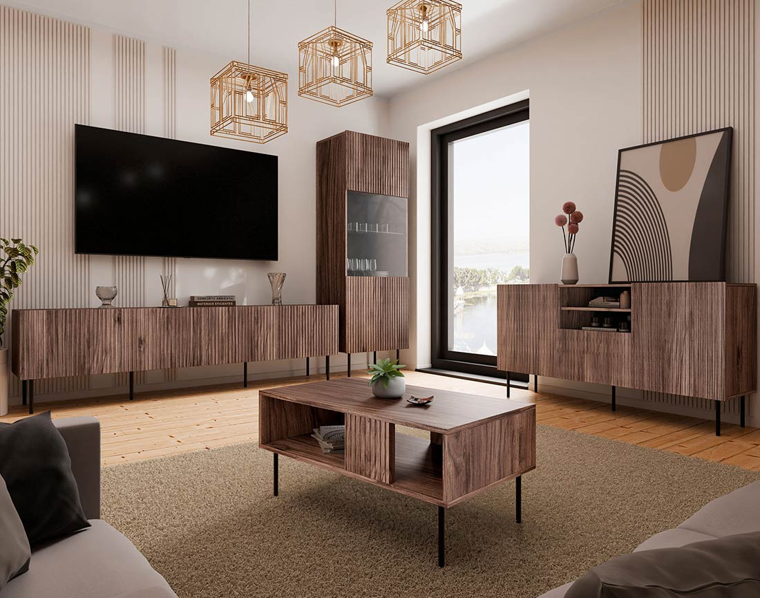 Meuble TV bois 4 portes  200 cm Franco