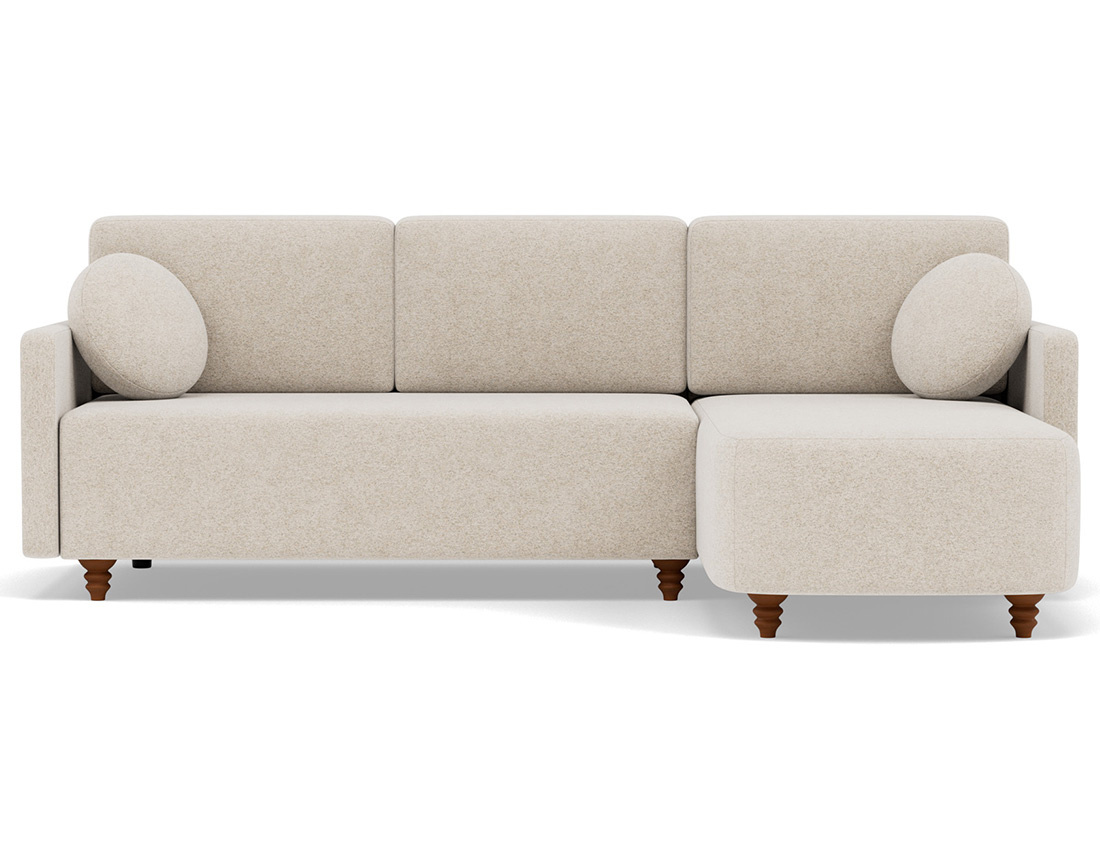 Canapé d'angle réversible 4 places convertible avec coffre en velours texturé Calypso Canapé d'angle réversible 4 places convertible avec coffre en velours texturé Calypso