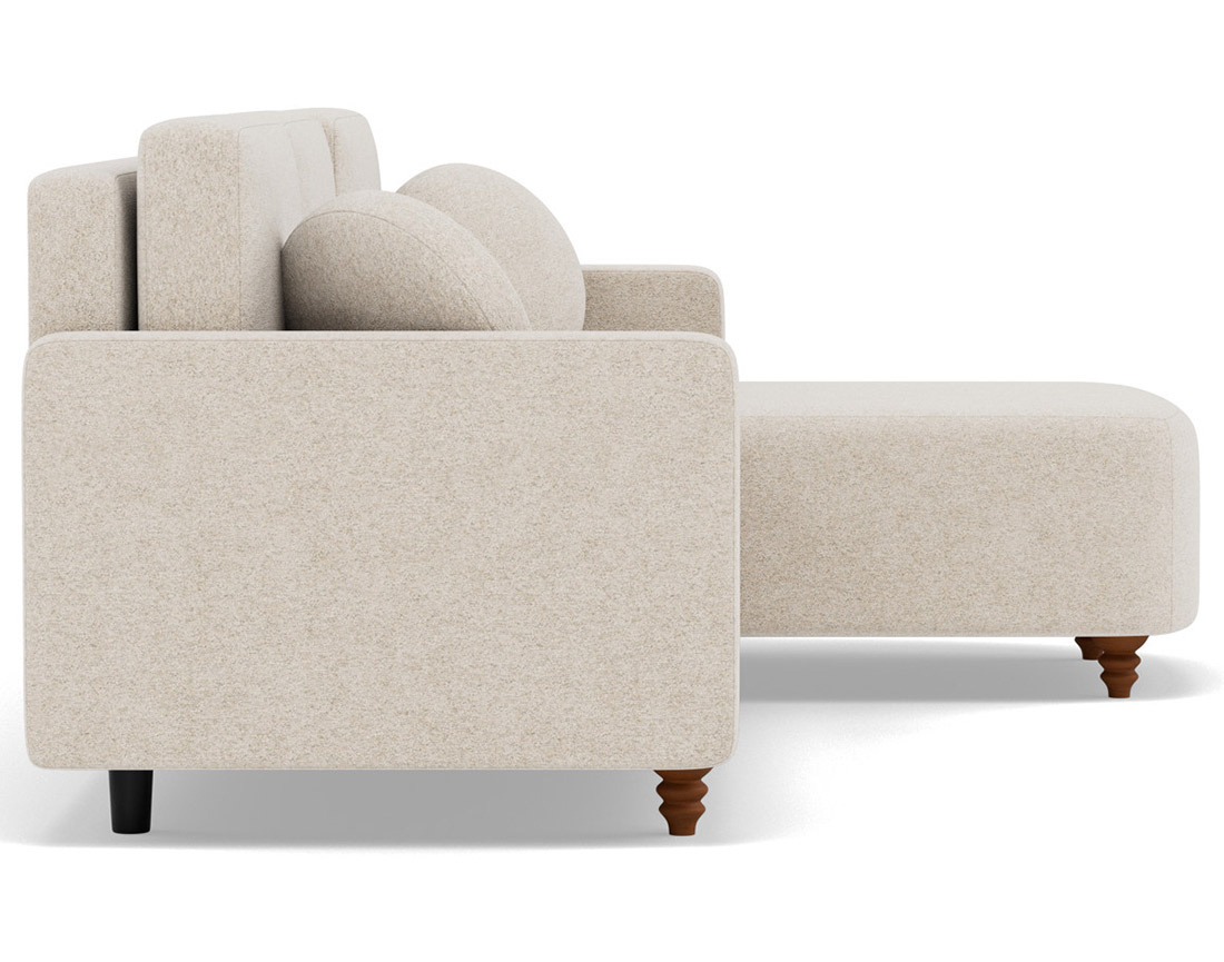 Canapé d'angle réversible 4 places convertible avec coffre en velours texturé Calypso Canapé d'angle réversible 4 places convertible avec coffre en velours texturé Calypso