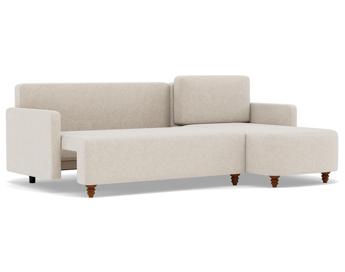 Canapé d'angle réversible 4 places convertible avec coffre en velours texturé Calypso Canapé d'angle réversible 4 places convertible avec coffre en velours texturé Calypso