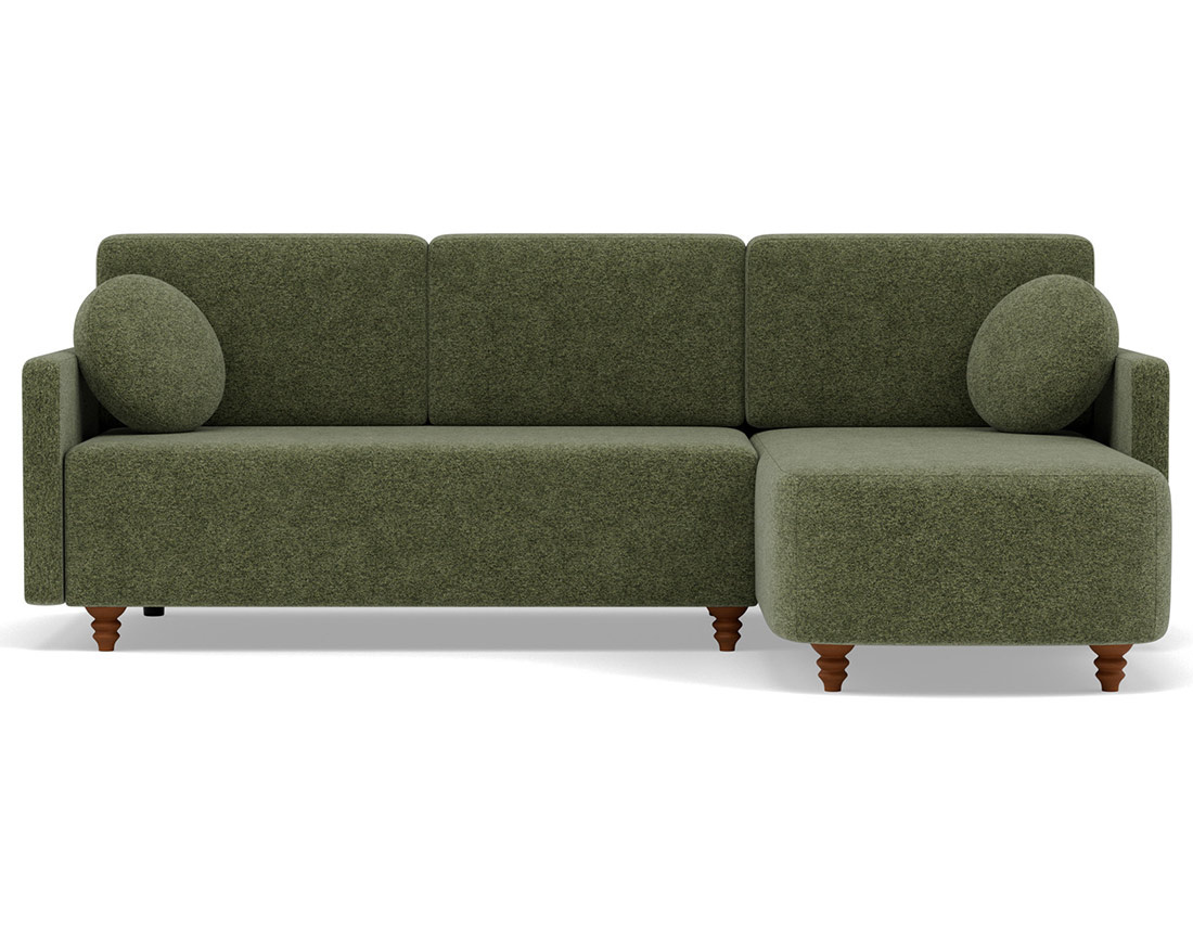 Canapé d'angle réversible 4 places convertible avec coffre en velours texturé Calypso