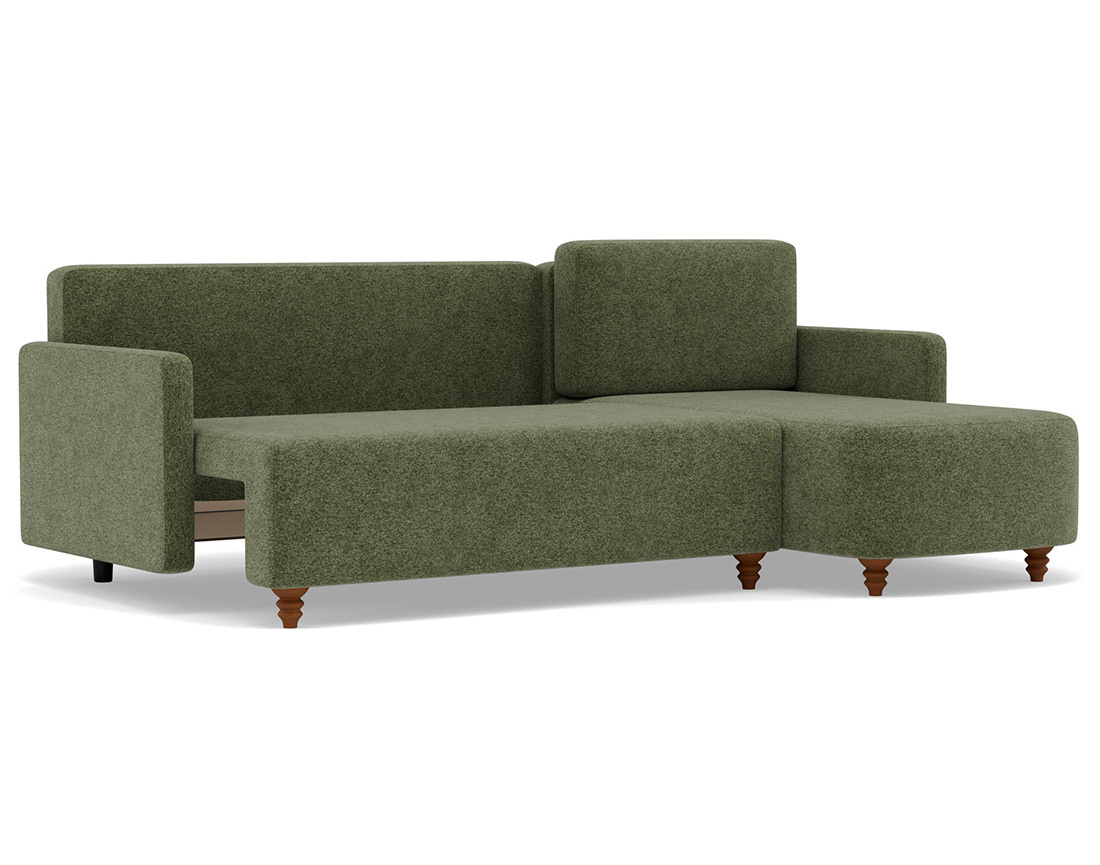 Canapé d'angle réversible 4 places convertible avec coffre en velours texturé Calypso