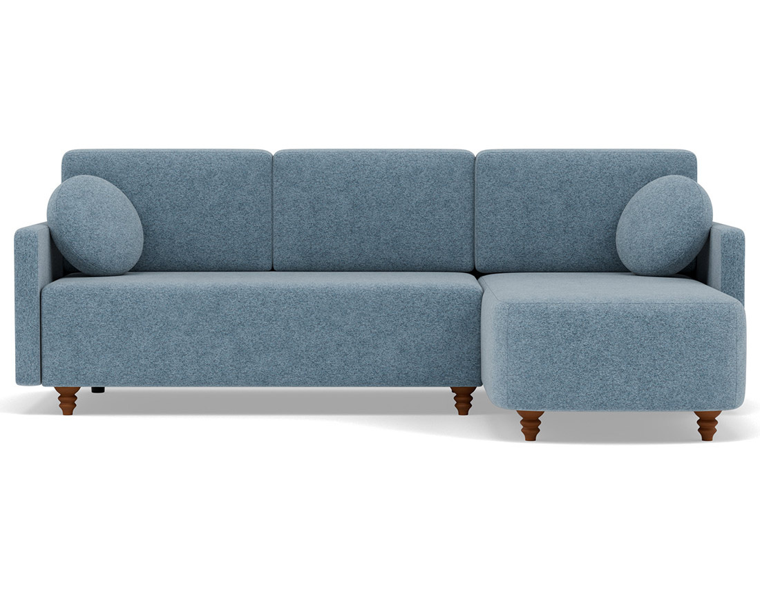 Canapé d'angle réversible 4 places convertible avec coffre en velours texturé Calypso