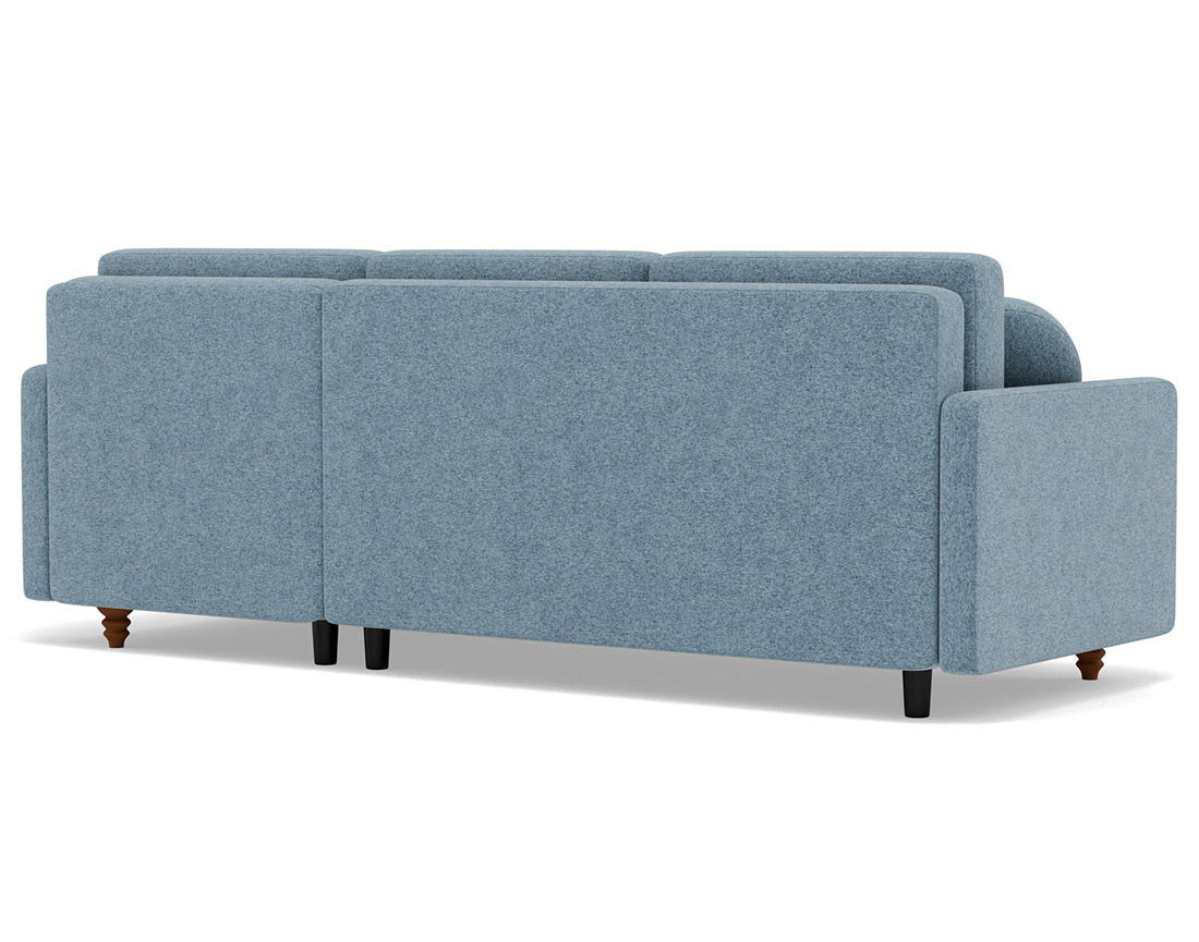 Canapé d'angle réversible 4 places convertible avec coffre en velours texturé Calypso