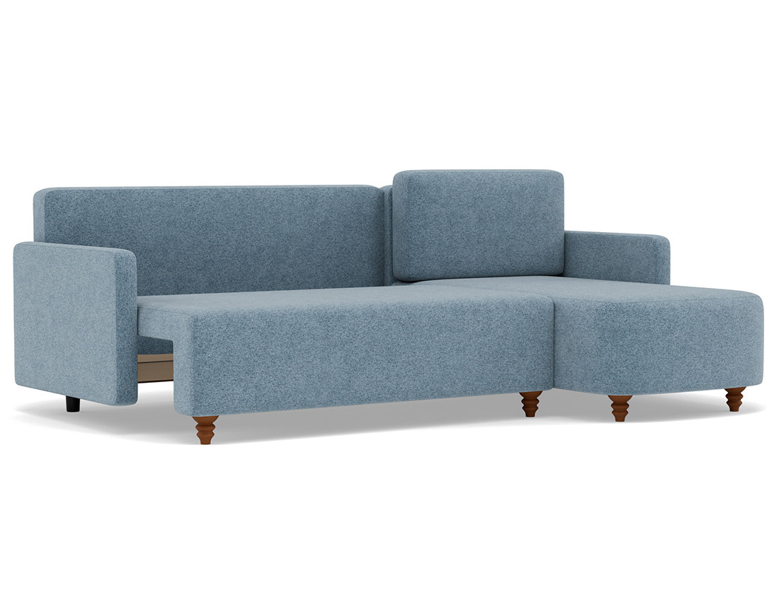 Canapé d'angle réversible 4 places convertible avec coffre en velours texturé Calypso