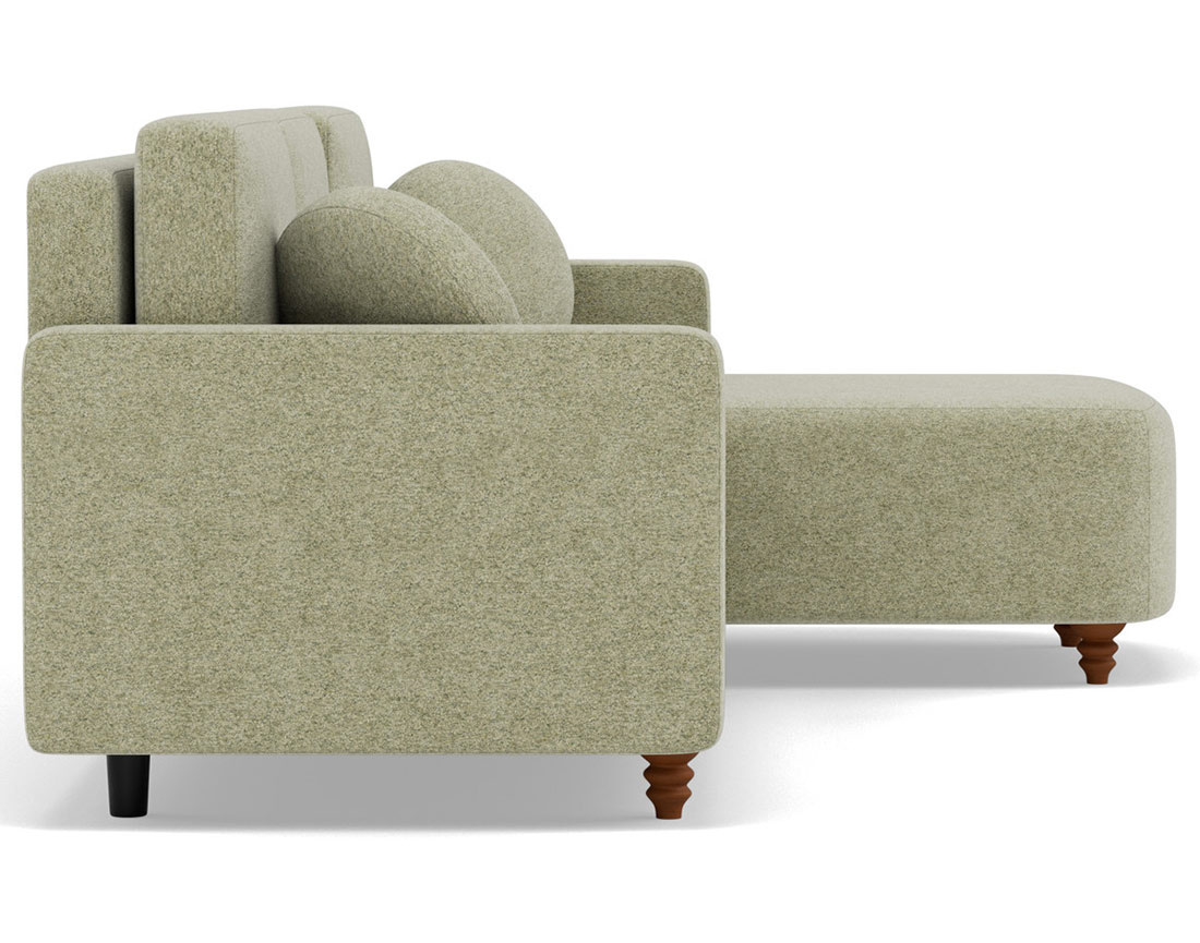 Canapé d'angle réversible 4 places convertible avec coffre en velours texturé Calypso