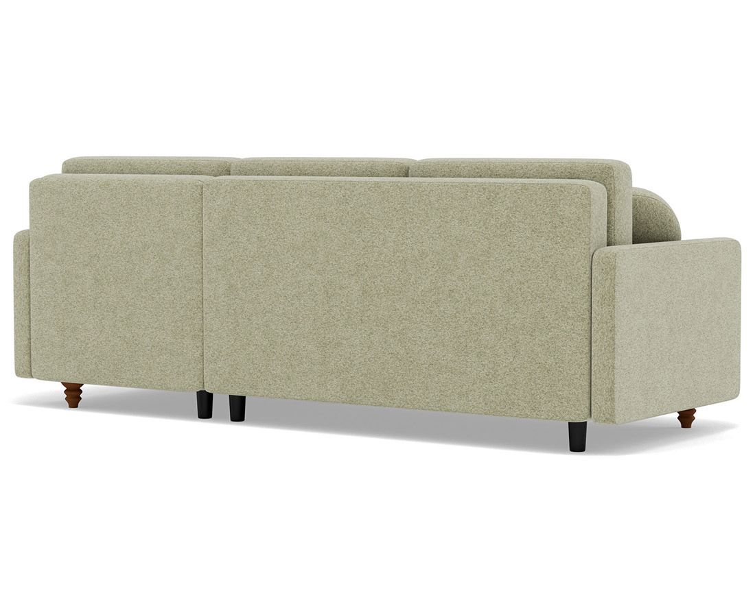 Canapé d'angle réversible 4 places convertible avec coffre en velours texturé Calypso
