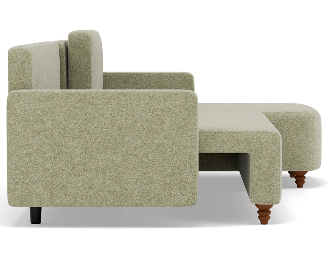 Canapé d'angle réversible 4 places convertible avec coffre en velours texturé Calypso