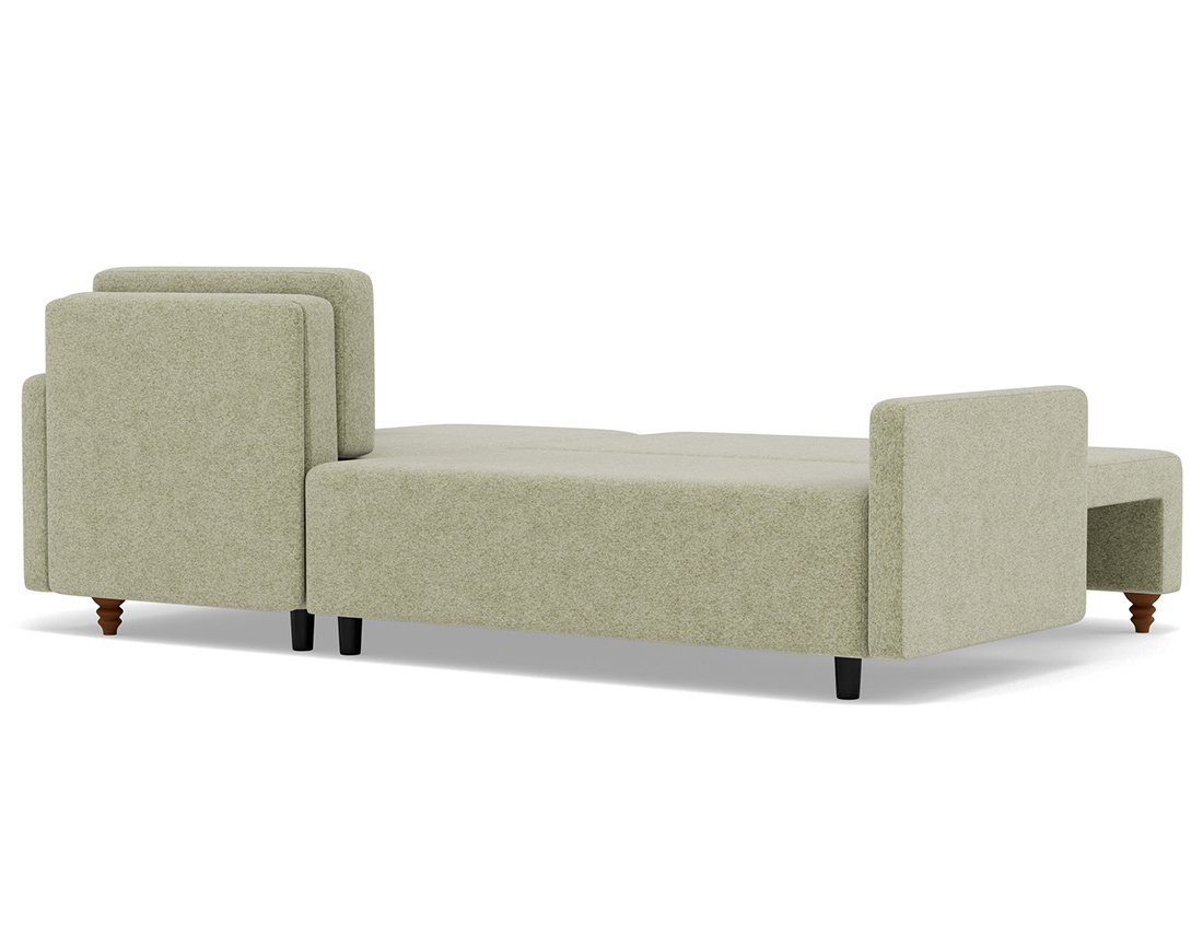 Canapé d'angle réversible 4 places convertible avec coffre en velours texturé Calypso