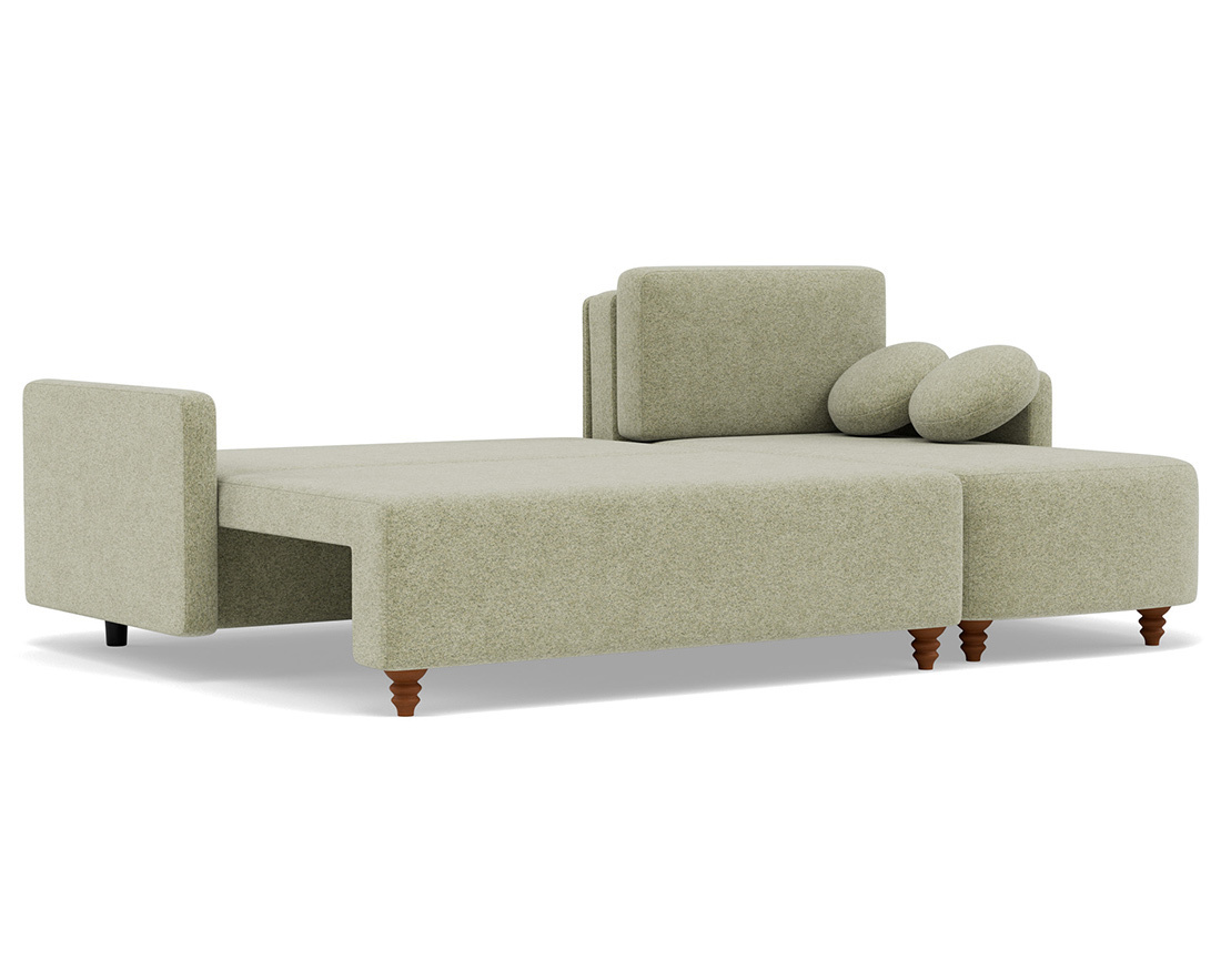 Canapé d'angle réversible 4 places convertible avec coffre en velours texturé Calypso