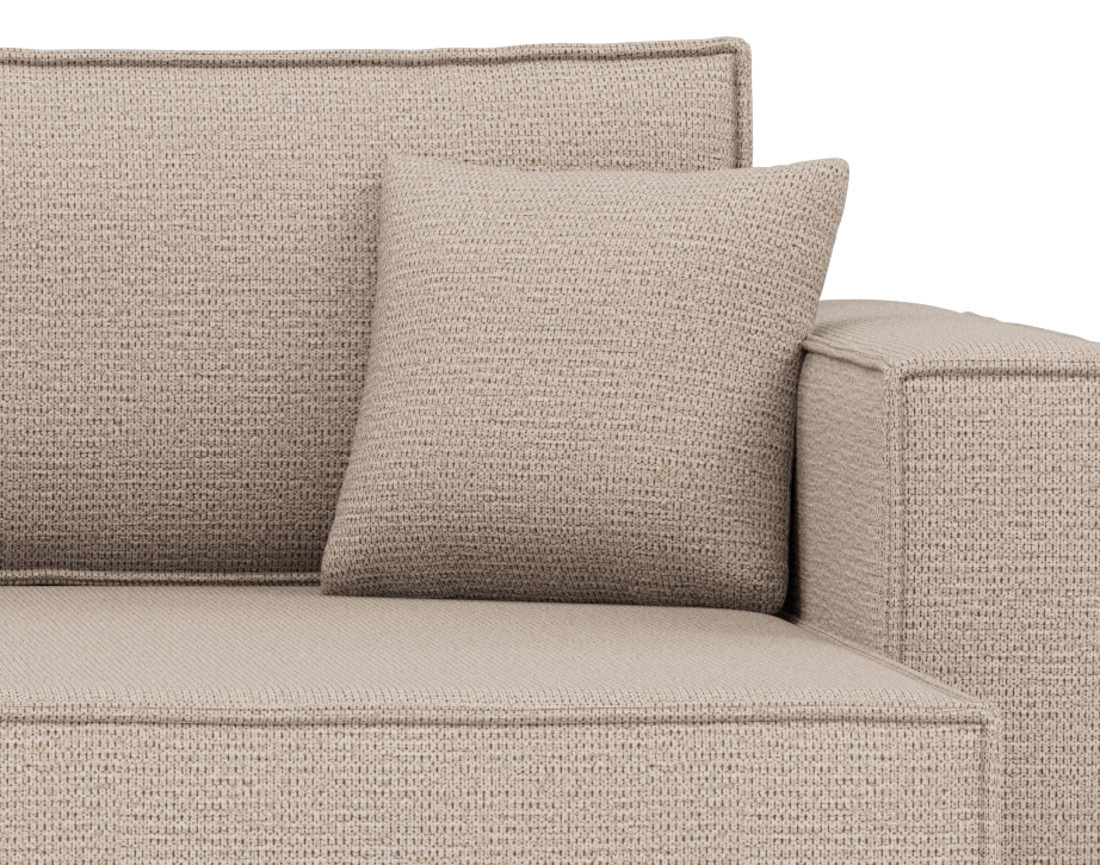 Canapé d'angle réversible 4 places convertible avec coffre en tissu texturé Jonas