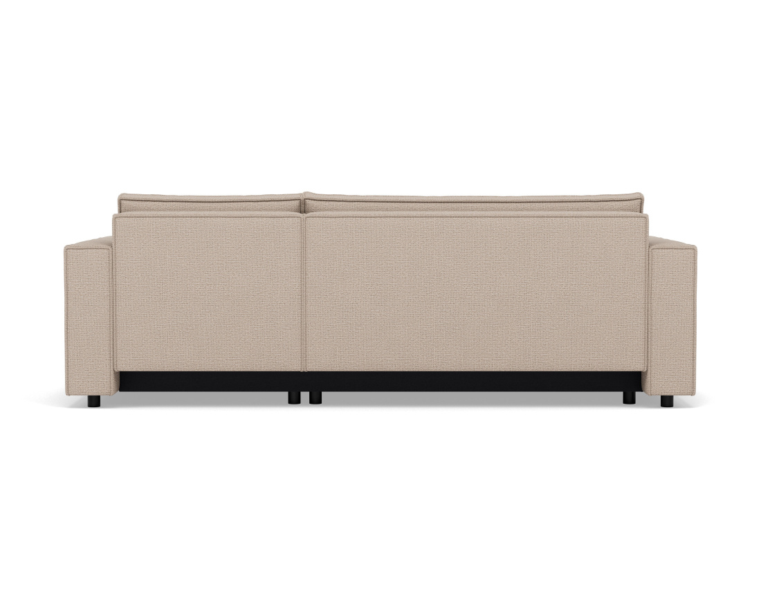 Canapé d'angle réversible 4 places convertible avec coffre en tissu texturé Jonas