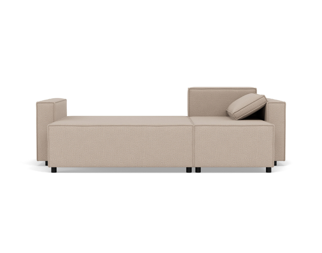 Canapé d'angle réversible 4 places convertible avec coffre en tissu texturé Jonas