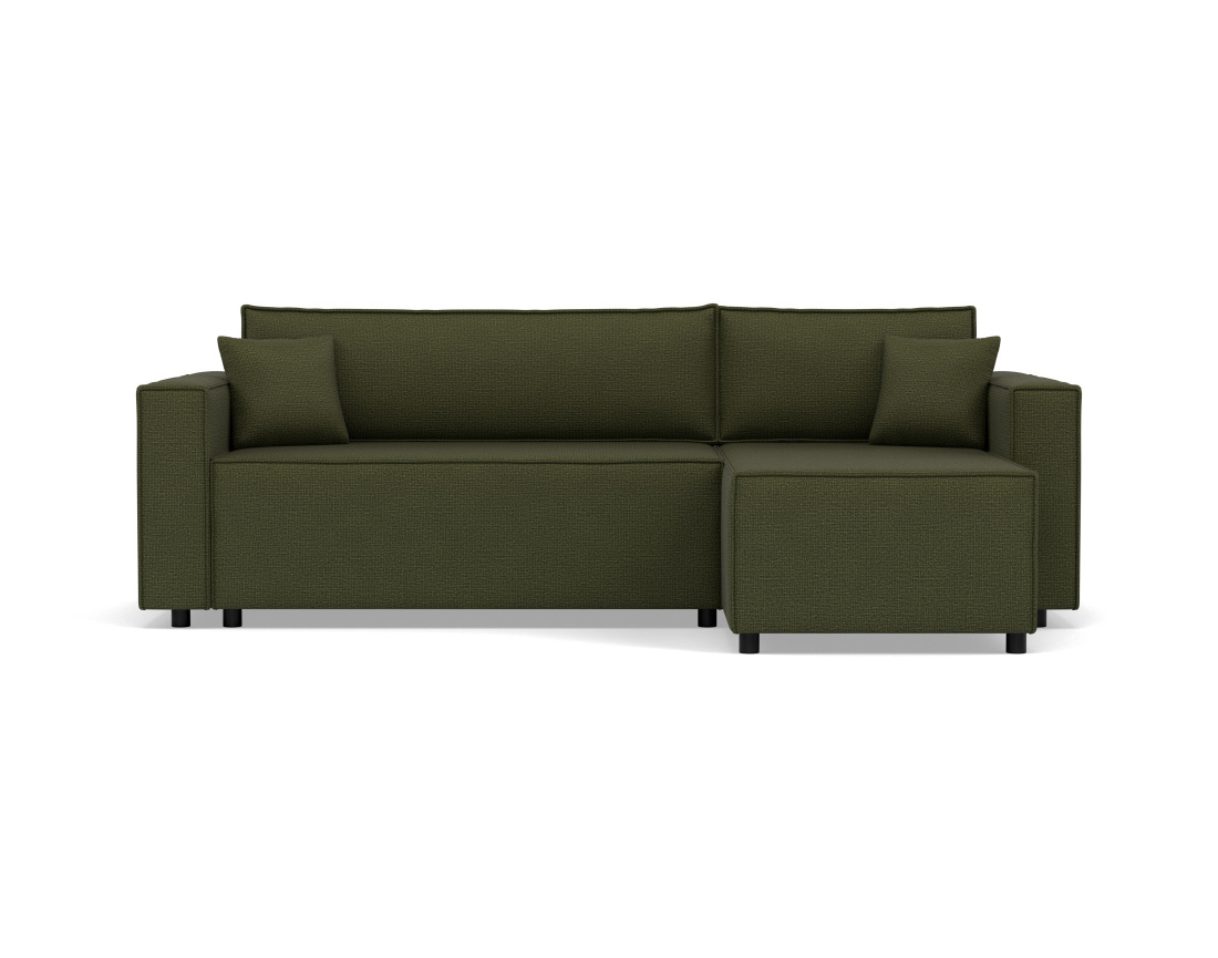 Canapé d'angle réversible 4 places convertible avec coffre en tissu texturé Jonas