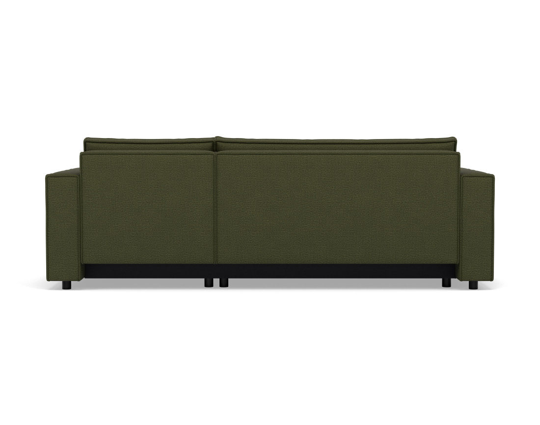 Canapé d'angle réversible 4 places convertible avec coffre en tissu texturé Jonas