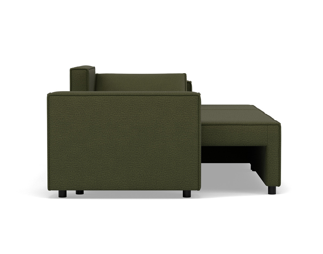 Canapé d'angle réversible 4 places convertible avec coffre en tissu texturé Jonas