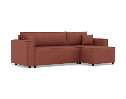 Canapé d'angle réversible 4 places convertible avec coffre en tissu texturé Jonas