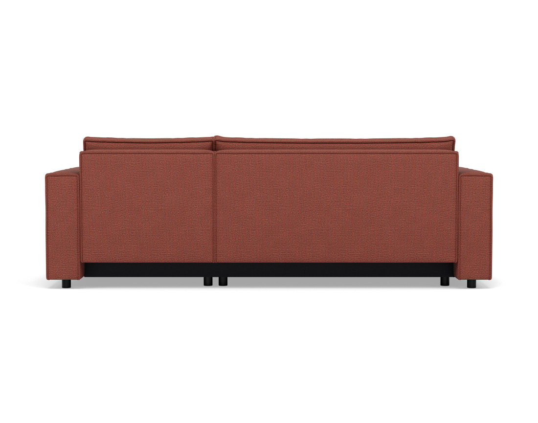 Canapé d'angle réversible 4 places convertible avec coffre en tissu texturé Jonas Canapé d'angle réversible 4 places convertible avec coffre en tissu texturé Jonas