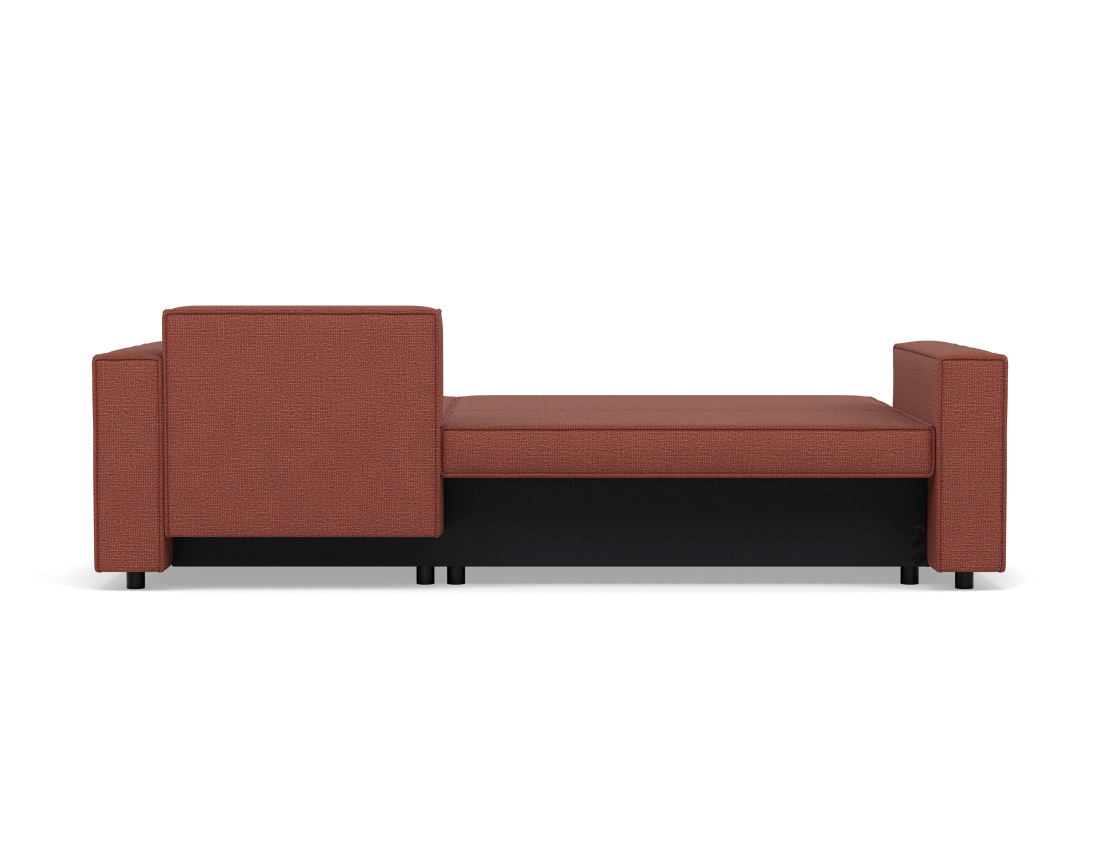 Canapé d'angle réversible 4 places convertible avec coffre en tissu texturé Jonas Canapé d'angle réversible 4 places convertible avec coffre en tissu texturé Jonas