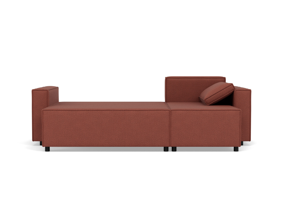 Canapé d'angle réversible 4 places convertible avec coffre en tissu texturé Jonas Canapé d'angle réversible 4 places convertible avec coffre en tissu texturé Jonas