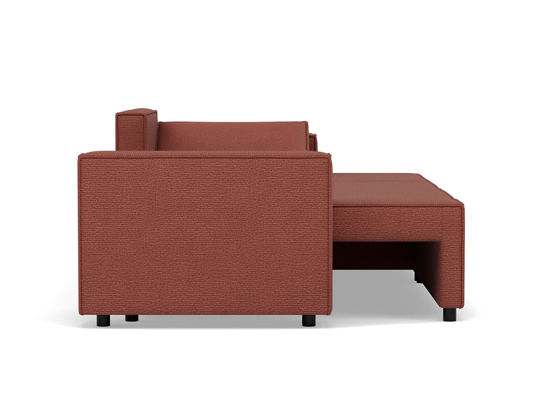 Canapé d'angle réversible 4 places convertible avec coffre en tissu texturé Jonas Canapé d'angle réversible 4 places convertible avec coffre en tissu texturé Jonas