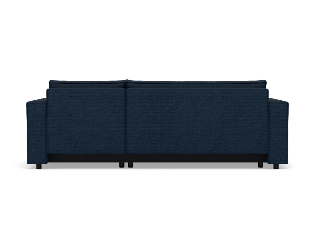 Canapé d'angle réversible 4 places convertible avec coffre en tissu texturé Jonas