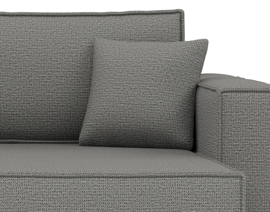Canapé d'angle réversible 4 places convertible avec coffre en tissu texturé Jonas
