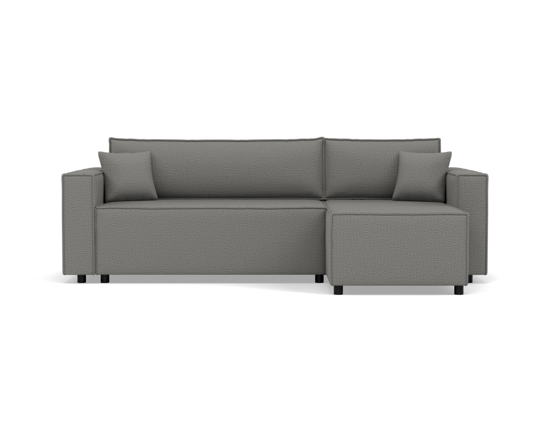 Canapé d'angle réversible 4 places convertible avec coffre en tissu texturé Jonas