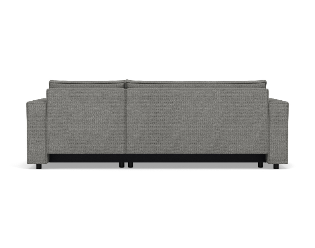 Canapé d'angle réversible 4 places convertible avec coffre en tissu texturé Jonas