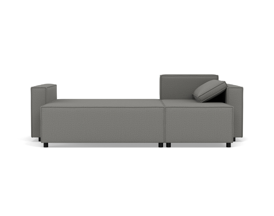 Canapé d'angle réversible 4 places convertible avec coffre en tissu texturé Jonas