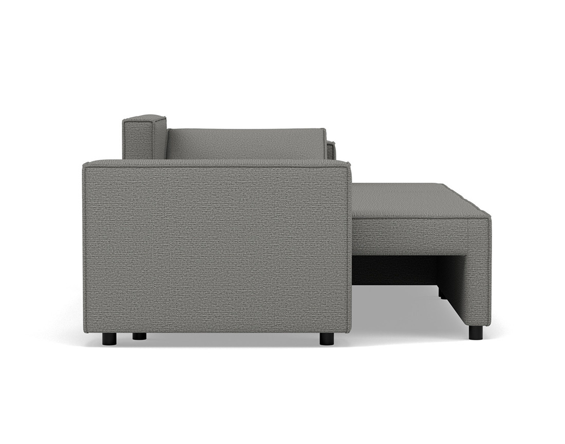 Canapé d'angle réversible 4 places convertible avec coffre en tissu texturé Jonas