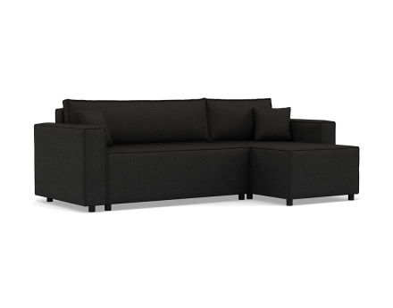 Canapé d'angle réversible 4 places convertible avec coffre en tissu texturé Jonas