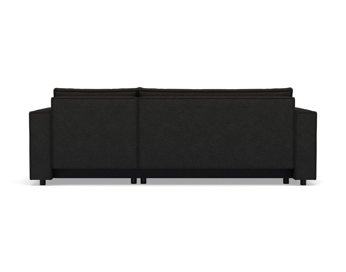 Canapé d'angle réversible 4 places convertible avec coffre en tissu texturé Jonas Canapé d'angle réversible 4 places convertible avec coffre en tissu texturé Jonas