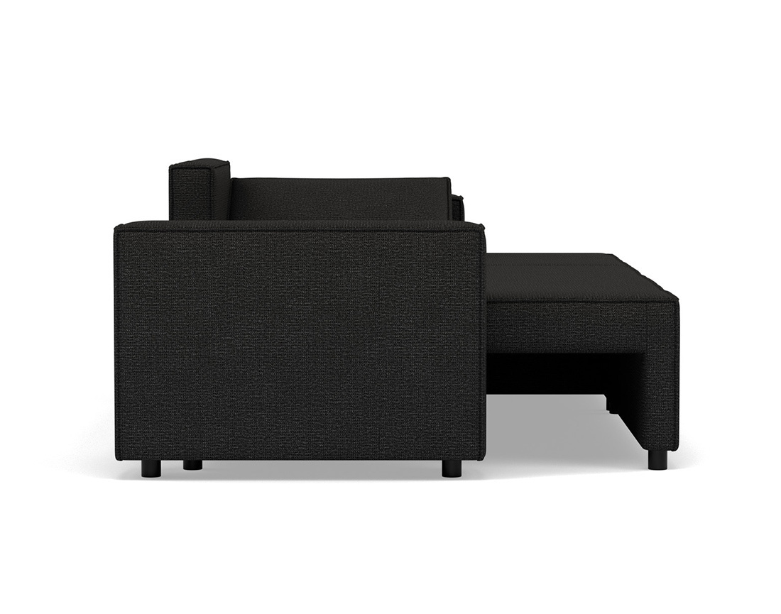 Canapé d'angle réversible 4 places convertible avec coffre en tissu texturé Jonas Canapé d'angle réversible 4 places convertible avec coffre en tissu texturé Jonas