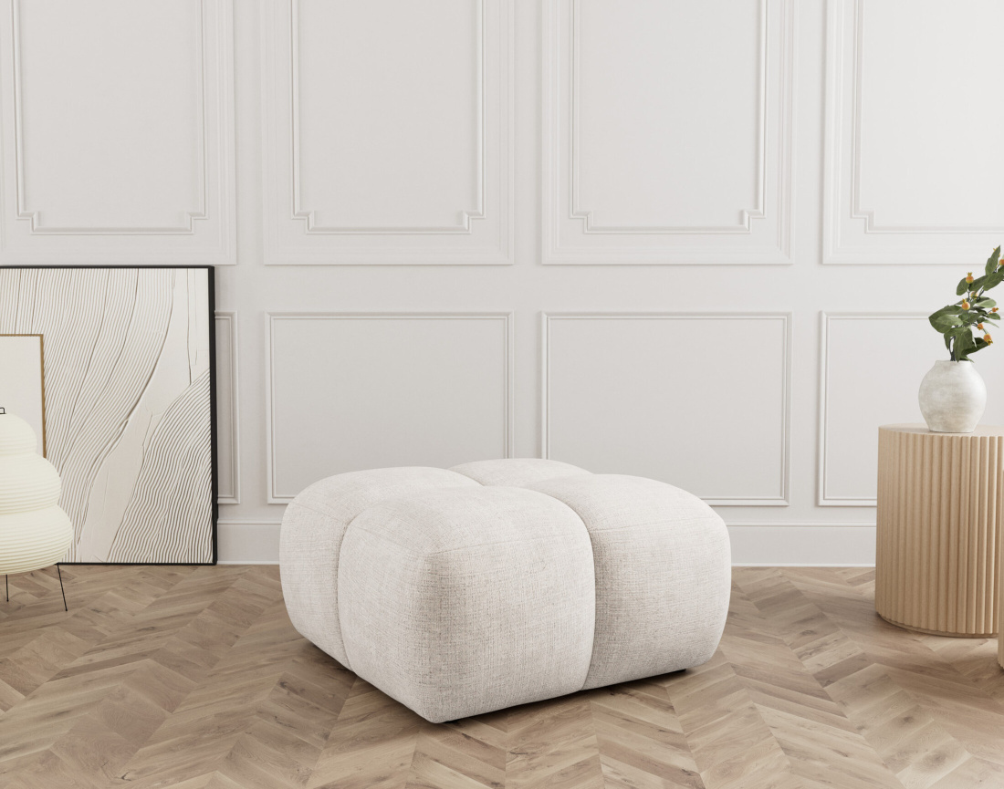 Pouf en velours texturé Grace