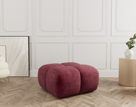 Pouf en velours texturé Grace