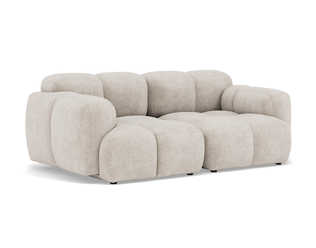 Canapé modulable 2 places en velours texturé Grace