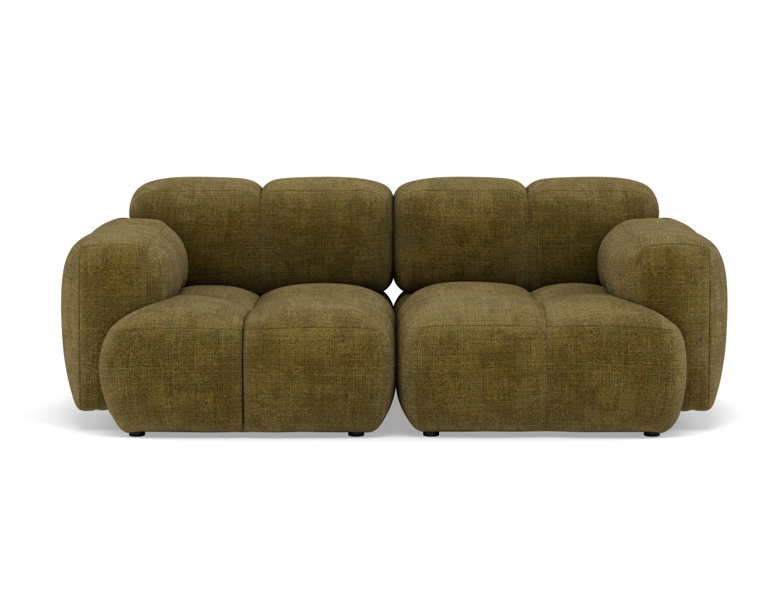 Canapé modulable 2 places en velours texturé Grace