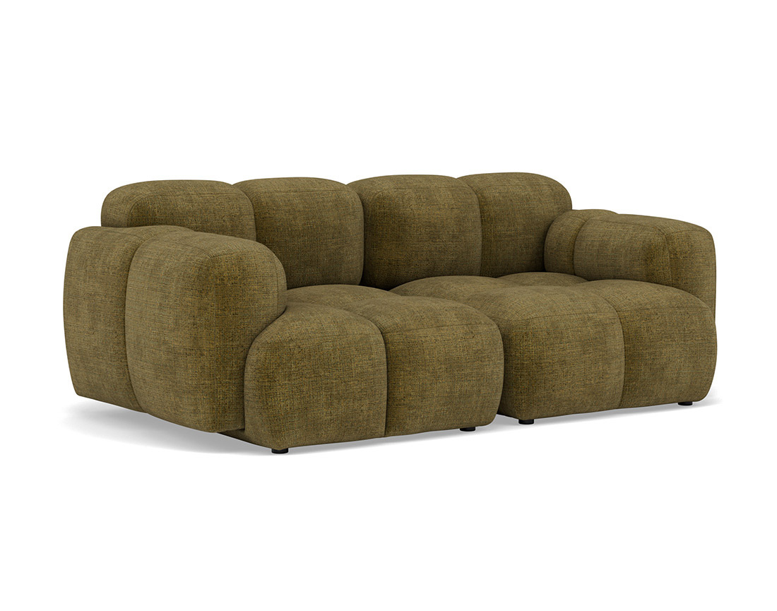 Canapé modulable 2 places en velours texturé Grace