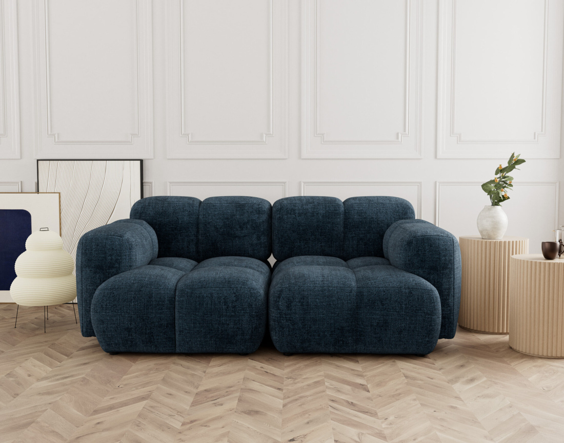 Canapé modulable 2 places en velours texturé Grace