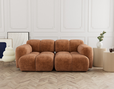 Canapé modulable 2 places en velours texturé Grace